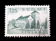 Finland Stamp Scott 381 Turku Castle 1.25 Markka 1961 Used NG