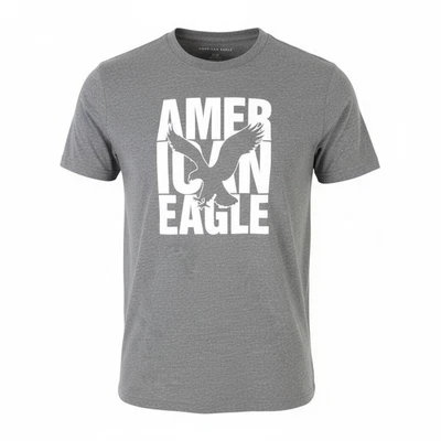 American Eagle Outfitters T-Shirt Homme S Gris Chiné Manches Courtes Col Rond - Photo 1/4