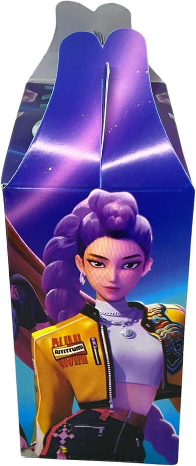 K-POP Cazadores de Demonios Cajas de Favoritos de Fiesta, Diseño Animado, Tema Púrpura y Azul, 1 Foto 2 de 4