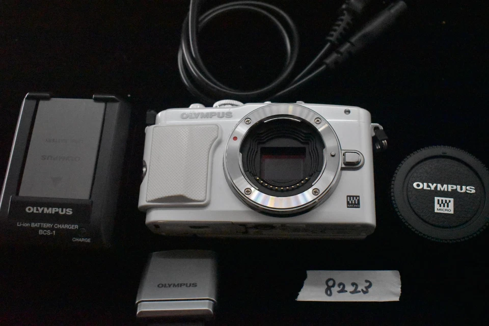 [Deber pagado en EE. UU.] Olympus Pen Lite E-PL6 16,0 MP solo cuerpo blanco 8223 Foto 4 de 4