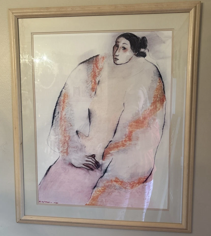 R.C. Litografía firmada Gorman 'Rosa', circa 1980, aprox. 34x29 pulgadas. Foto 2 de 4