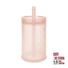 Clear View Silicone Training Cup with Straw Lid  Toddler Sippy 9 Ounces Coral