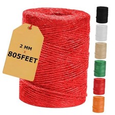805ft Twine String Colored Natural Jute Twine Cord Thin 2mmX805ft 246m Red