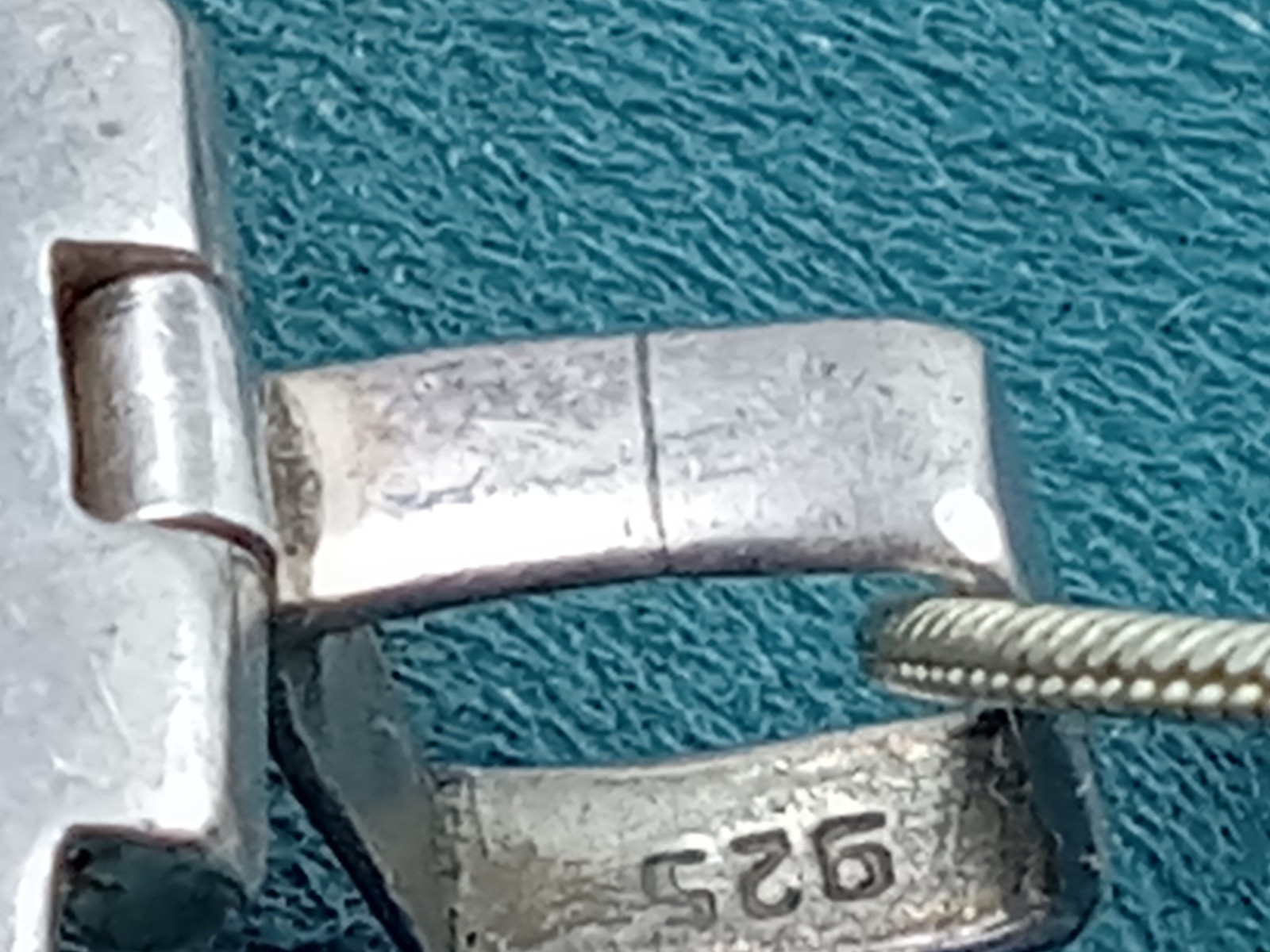 Sterling Silver & Pearl Rectangular Pendant on 23… - image 6