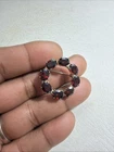 Vintage 925 Sterling Silver Garnet Wreath Halo Brooch Pin 6.50g 0154