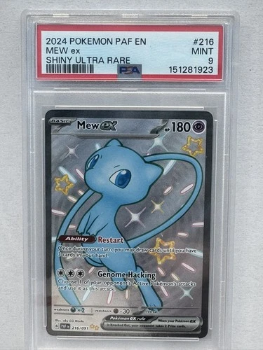 2024 POKEMON PAF EN-PALDEAN FATES 216 MEW EX SHINY ULTRA RARE - PSA 9
