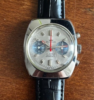 DUGENA Valjoux 7733 Chronograph Manual Wind Used Working Condition from JP Rare