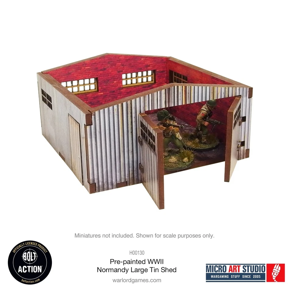 Micro Art Studio: WW2 Normandy Large Tin Shed HDF Prepainted Terrain - Image 4 of 4