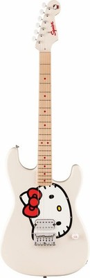 Squier Fender x Hello Kitty Stratocaster Electric Guitar White w/ Gigbag