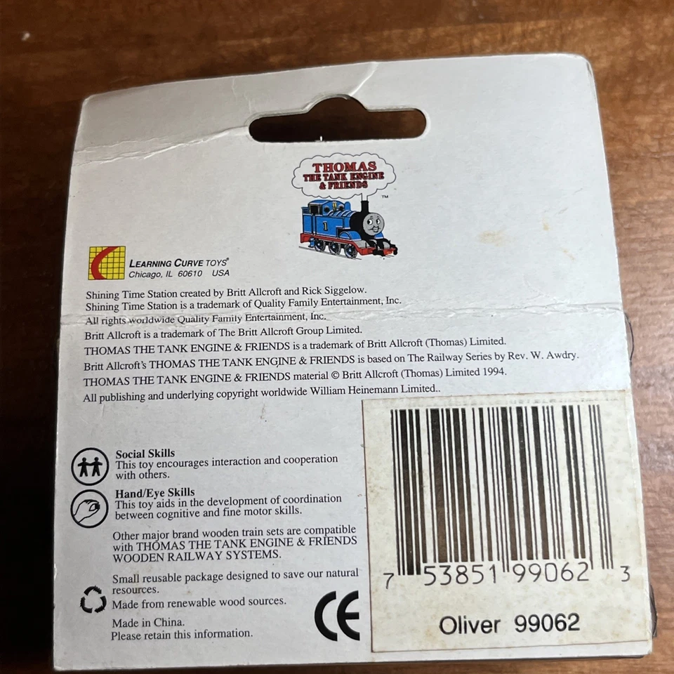 Thomas Wooden Railway Oliver 1994 Britt Allcroft w/ Original Card – Played - Image 3 of 4