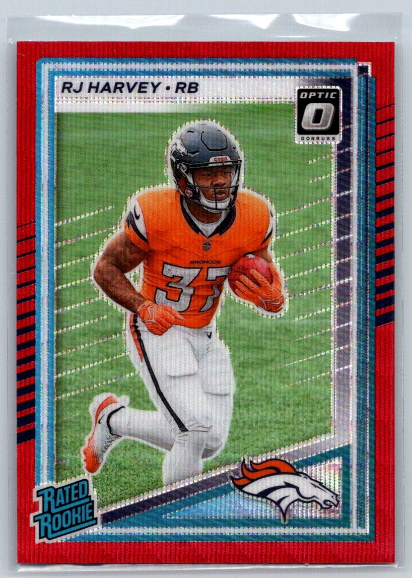 2025 Donruss #312 RJ Harvey Optic Rated Rookies Preview Red Wave