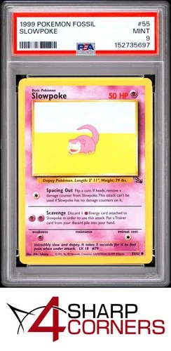 1999 POKEMON FOSSIL #55 SLOWPOKE PSA 9