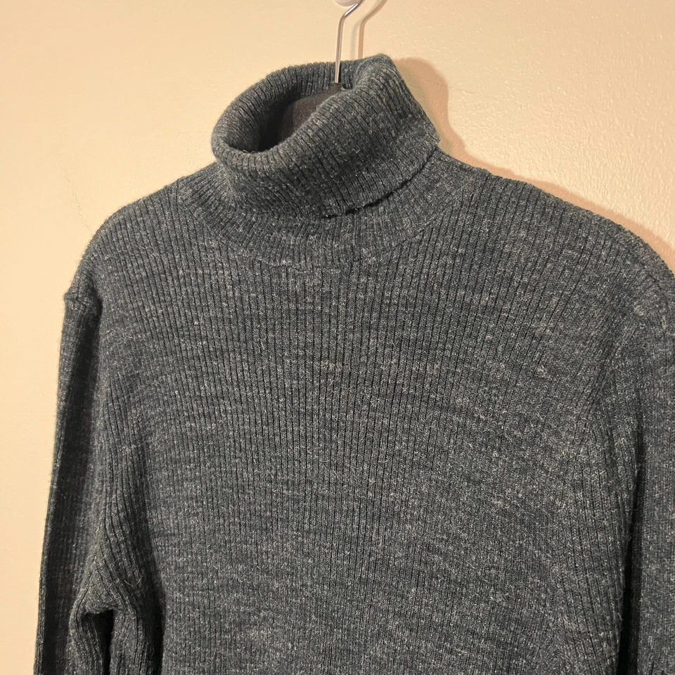 Givenchy for Chesa VINTAGE Ribbed Knit Turtleneck Dark Gray Winter Staple Large - Image 4 of 4