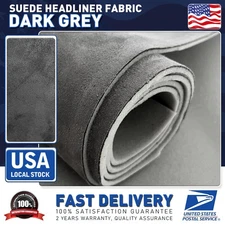 Headliner Fabric Grey Suede Roof Upholstery Repair Replace Renovate 80"L×60"W