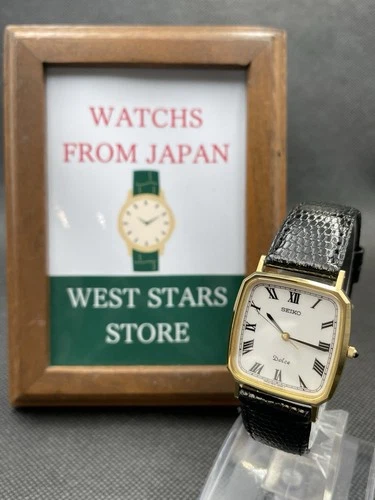 [Near Mint] Vintage SEIKO Dolce 5E31-5A80 Quartz Gold Men's Watch From JAPAN