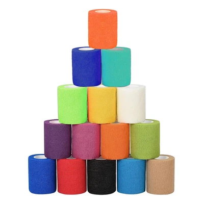 BBTCXJS 15 Rolls Self Adherent Cohesive Bandages 5Cm X 4.5M Pet Vet Wrap for Dogs Horses