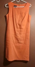 New AB Studio Dress Womens 10 Coral Zig Zag Sleeveless Pencil Dress
