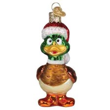 Old World Christmas SILLY SANTA DUCK 16159 Glass Ornament w/OWC Box
