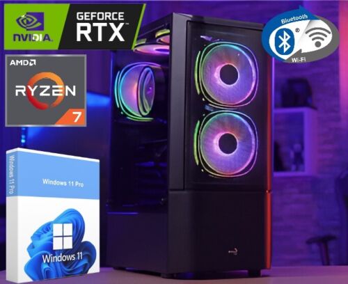 PC de jeu Windows 11 AMD RYZEN 7 RTX 4060 8 Go GDDR6 32 Go 1 To SSD RGB ordinateur - Photo 1/6