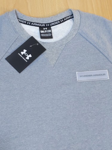 NUEVO CON ETIQUETAS Camiseta Under Armour Para Hombre Pequeña UA HW Terry SS Crew Gris Nueva Manga Corta - Imagen 3 de 8