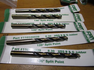 8.3mm 135° FMT  Split Point Black and Gold Premium FMT  Drill Bit QTY 5