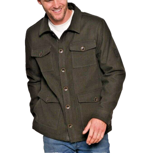 Mens Brakeburn Dark Green Wool Fleece Lined Coat Borg Jacket BNWT Size XL - Picture 5 of 11