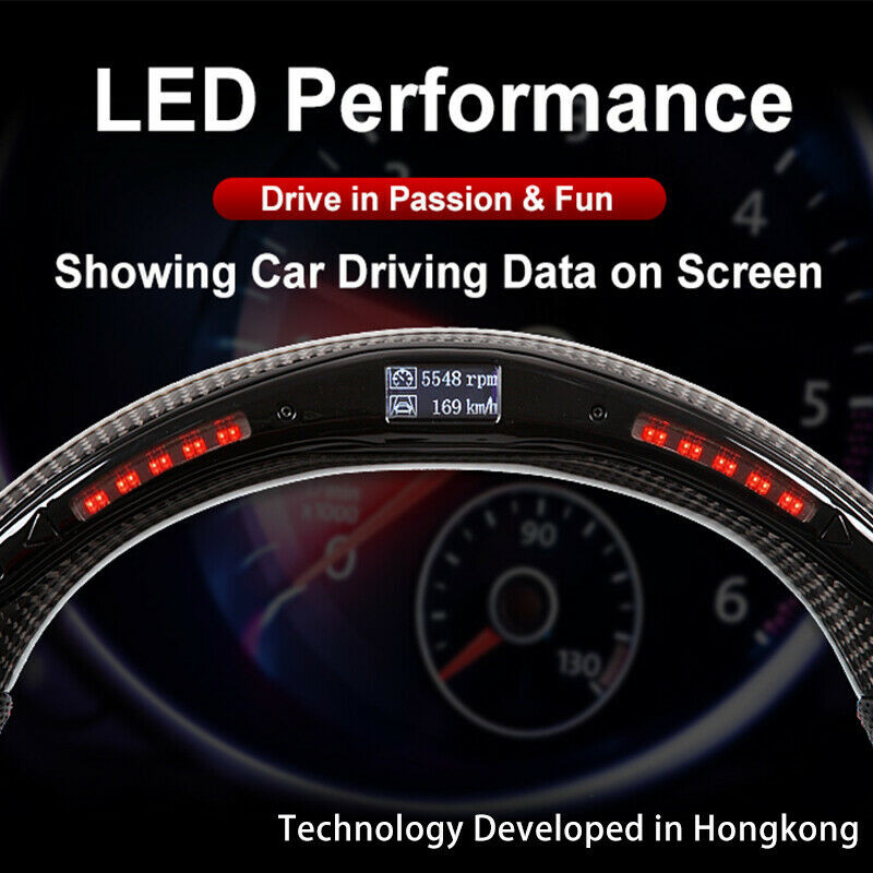 Forged Carbon Fiber Alcantara LED Steering Wheel For 14-21 Lamborghini Huracán