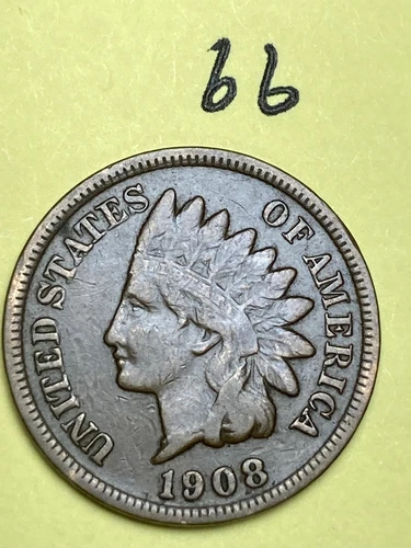 1908-S INDIAN CENT, "Fine" condition coin, #66