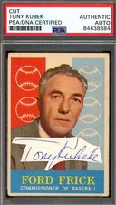 Tony Kubek PSA DNA Signed 1959 Topps Ford Frick Cut Autograph