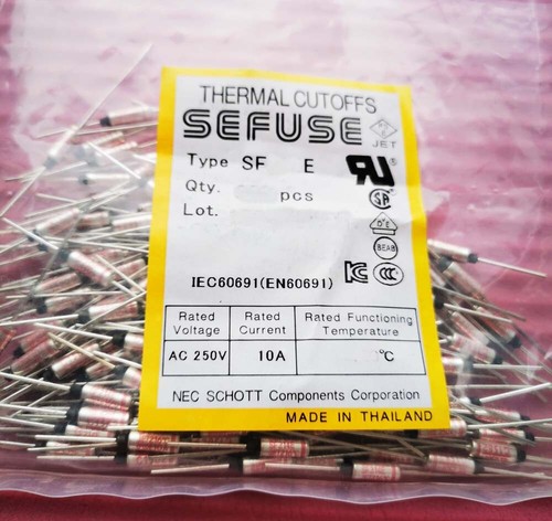 Fusible Termico 10 Unidades De Fusible Térmico SF214E - 216°C, 10A, 250V - Para Electrodomésticos Como Secadores, Planchas, Cafeteras Corte Temperatura Automático - Foto 8