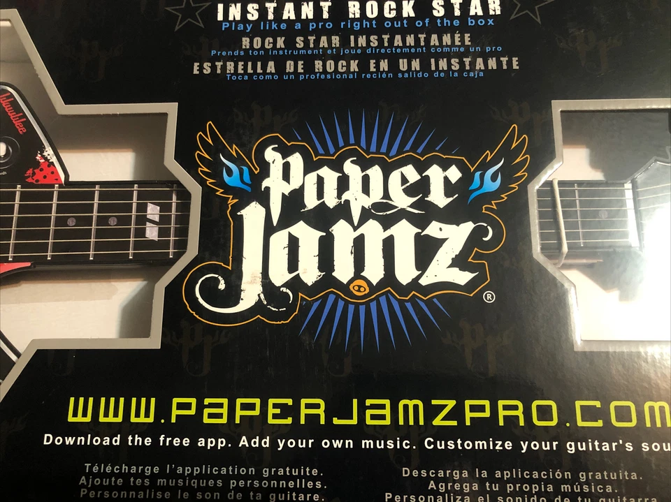 Paper Jamz Pro Series Guitar Red Yellow #6288 Instant Rock Star WowWee - Image 2 of 4