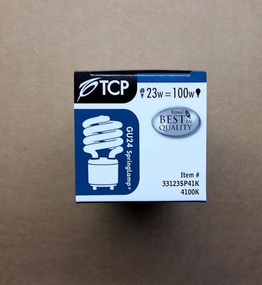 TCP 33123SP41K 23W (100W Equal) GU24 Springlamp 4100K Spiral CFL Light Bulb - Image 4 of 4