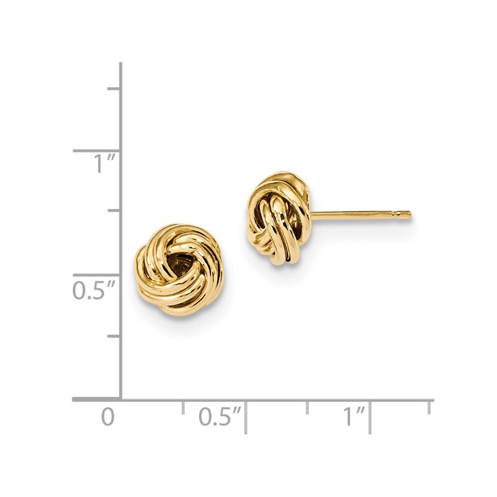 Real 14kt Yellow Gold Polished Love Knot Post Earrings