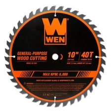 WEN BL1040 10 Inch 40 Tooth Carbide Tipped Professional Woodworking Saw Blade