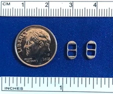 RDLC Model Horse Scale OVAL BUCKLES for 1/8" (3mm) Lacing WHITE BRONZE (Silver)