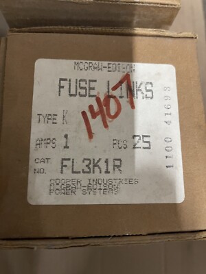 MCGRAW EDISON FL3K1R 25 pcs Fuse Links New in Box