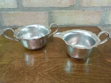 nice Vintage De Montfort Plate sugar bowl and milk cream jug silver plated EPNS