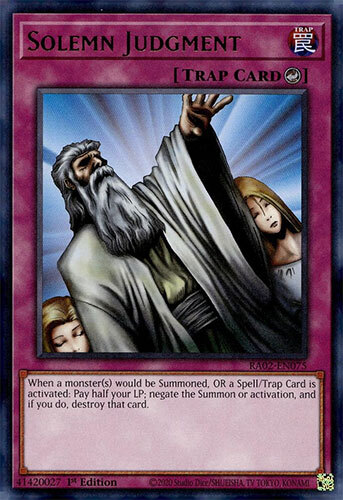 Yu-Gi-Oh Card - RA02-EN075 - SOLEMN JUDGMENT (ultra rare Yu-Gi-Oh Card - RA02-EN075 - SOLEMN JUDGMENT (ultra rare