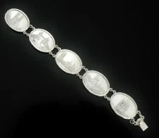 Sterling Silver Bracelet, London Landmarks, Lonwick Industries Ltd 1945 Vintage