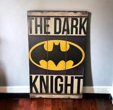 Batman Dark Knight Wood Wall Art 27” x 17” Open Road Brands Home Accents