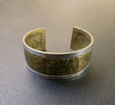 Jeep Collins Sterling Silver & Brass Hammered Bracelet