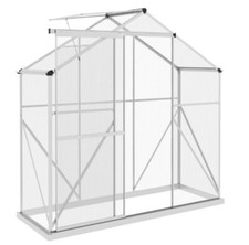 Image of Polycarbonate Greenhouse Aluminium Walk-In Green House Rain Gutter 6 x 2.5ft