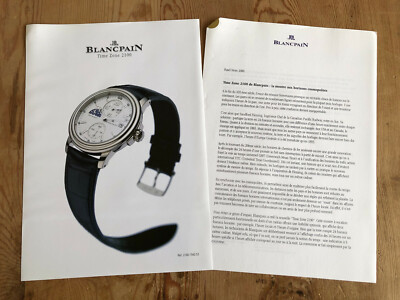 Press Release - BLANCPAIN - Model Time Zone 2100 - Watches - French