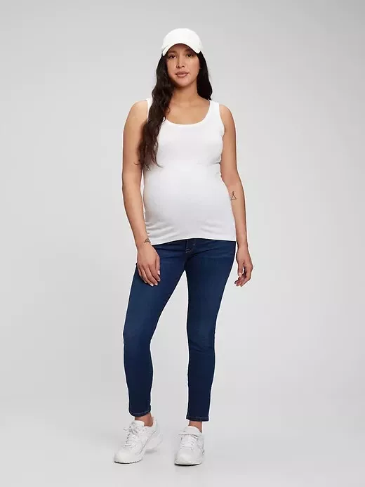 Gap Maternity True Waistband Full Panel True Skinny Jeans Washwell