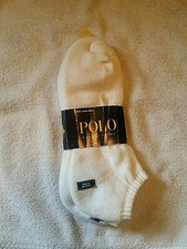 Polo Ralph Lauren Mens 2-Pair Pack White No-Show Liner Socks Shoe 6-12 NEWTags