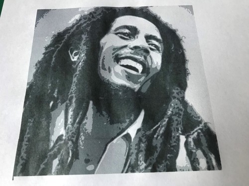 A4 Multi layer STEP BY STEP airbrush stencil BOB MARLEY LASER CUT CARD - Picture 2 of 5
