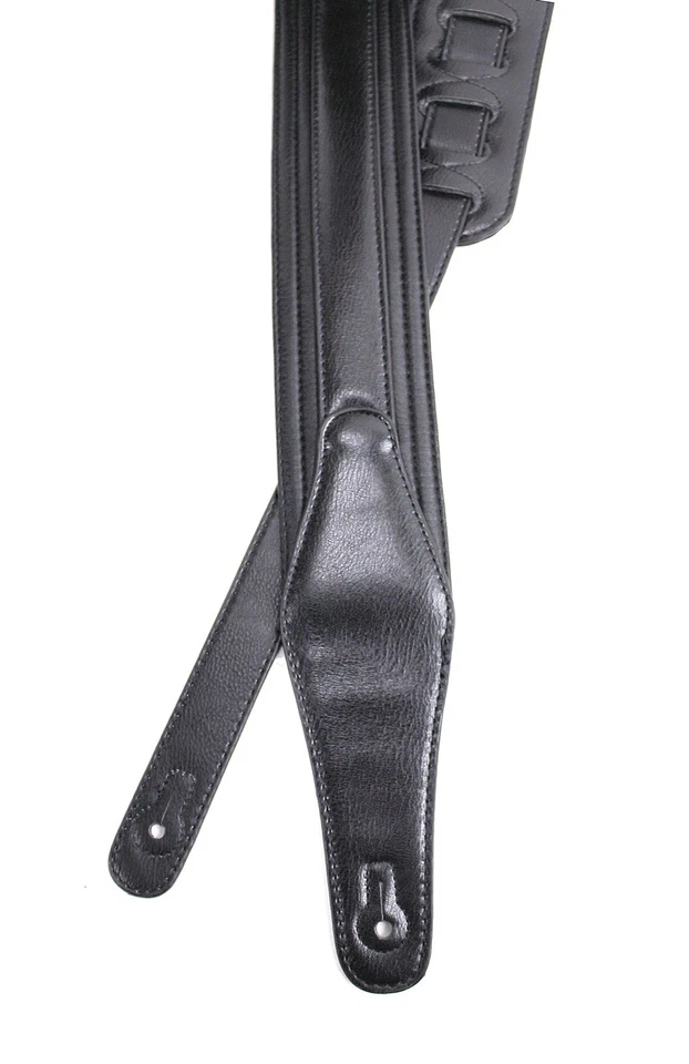 Черный многослойный гитарный ремень Walker & Williams G-513 с подкладкой перчатка кожа сзади - Изображение 3 из 4