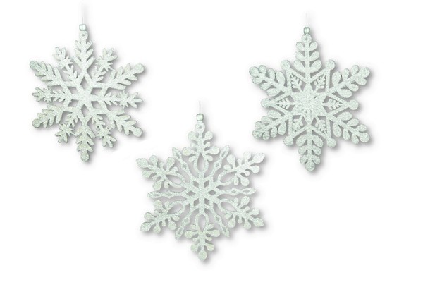 3 WeihnachtsanhäNger Schneeflocke Silber Ø 25Cm Christbaumschmuck Weihnachtsdeko-image