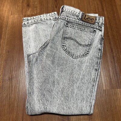 Vintage Lee Storm Riders Union Made USA Black Acid Wash Jeans