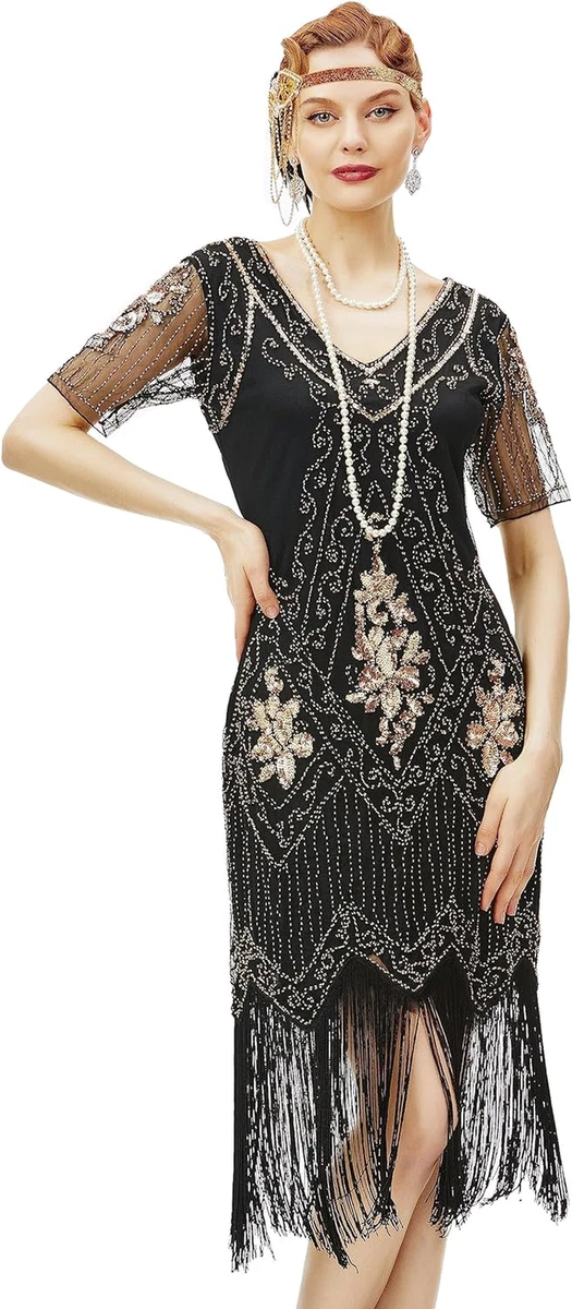 Flapper Sequin Black Vintage Dresses for Women for sale | eBay